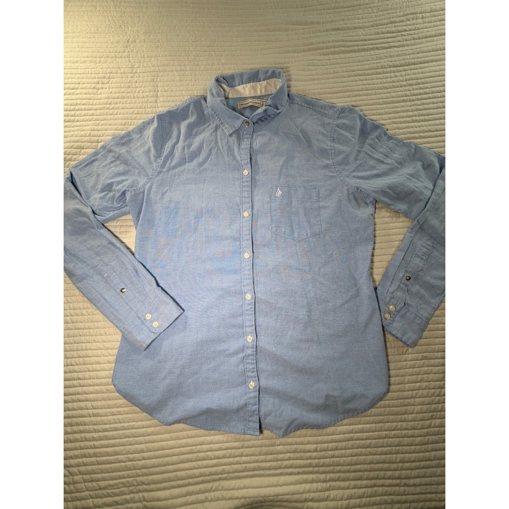 Abercrombie & Fitch Oxford Shirt Womens L Blue Excellent Button Down Long Sleeve